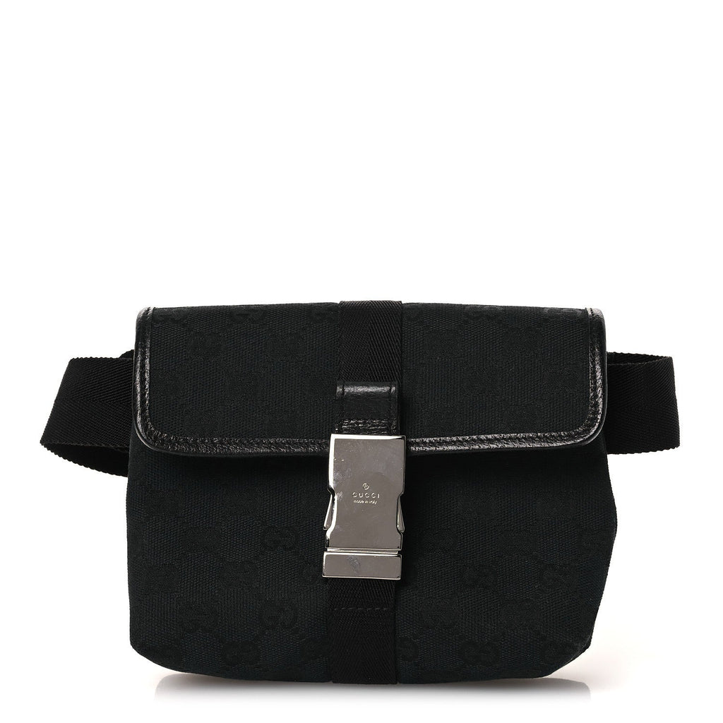 Gucci GG Monogram Web Buckle Belt Bag Black