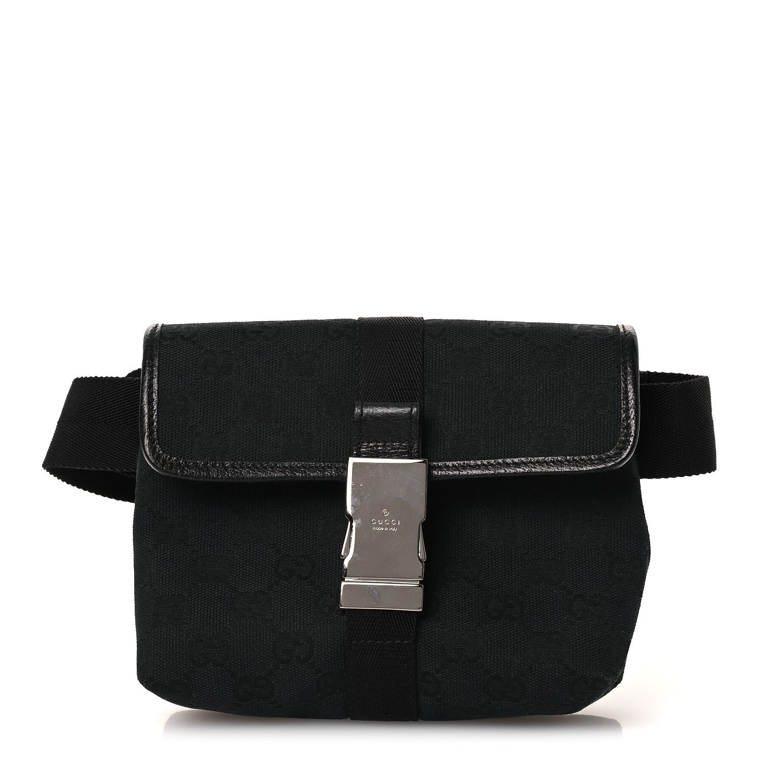 Gucci GG Monogram Web Buckle Belt Bag Black