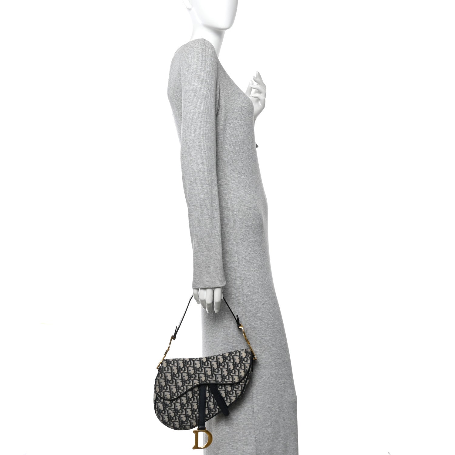 Christian Dior Oblique Saddle Bag Blue
