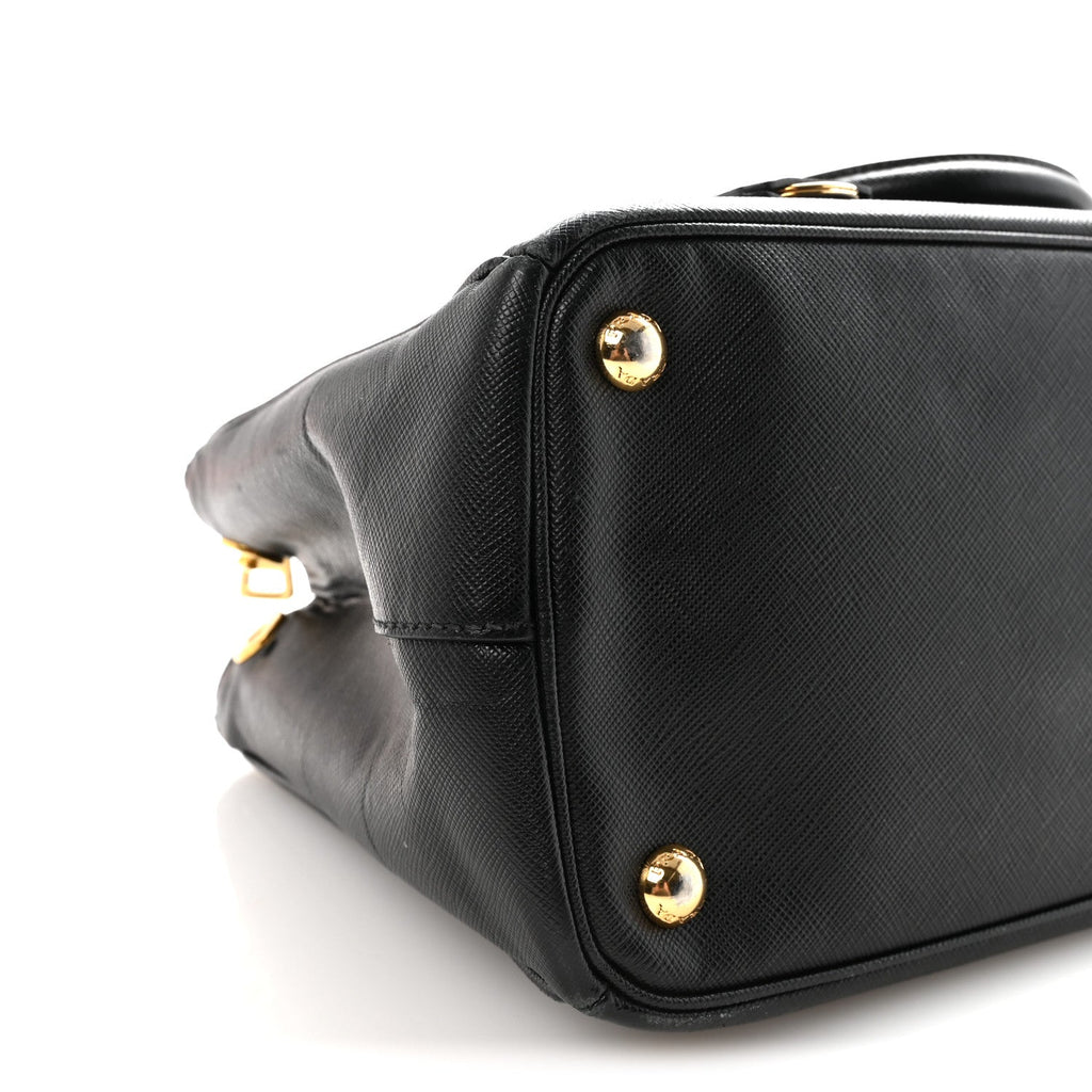 Prada Saffiano Lux Small Galleria Double Zip Tote Black