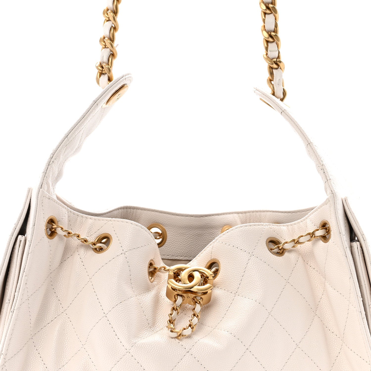 Chanel Caviar Quilted Small Chanel 25 Handbag White