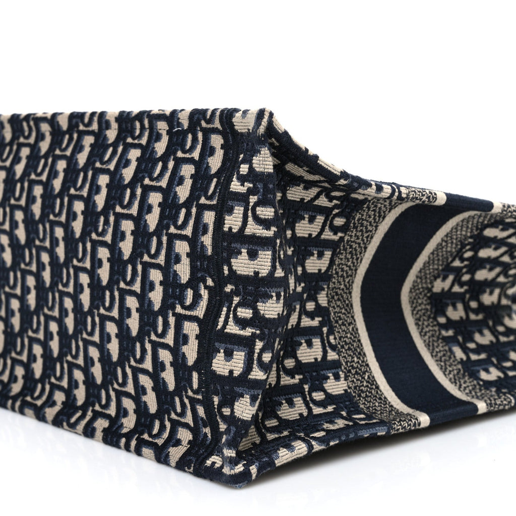 Christian Dior Oblique Medium Book Tote Blue Multicolor