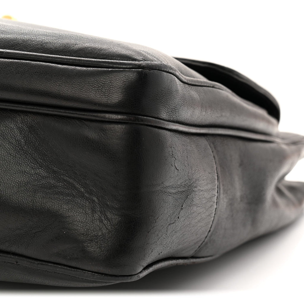 Chanel Lambskin CC Flap Shopping Tote Black