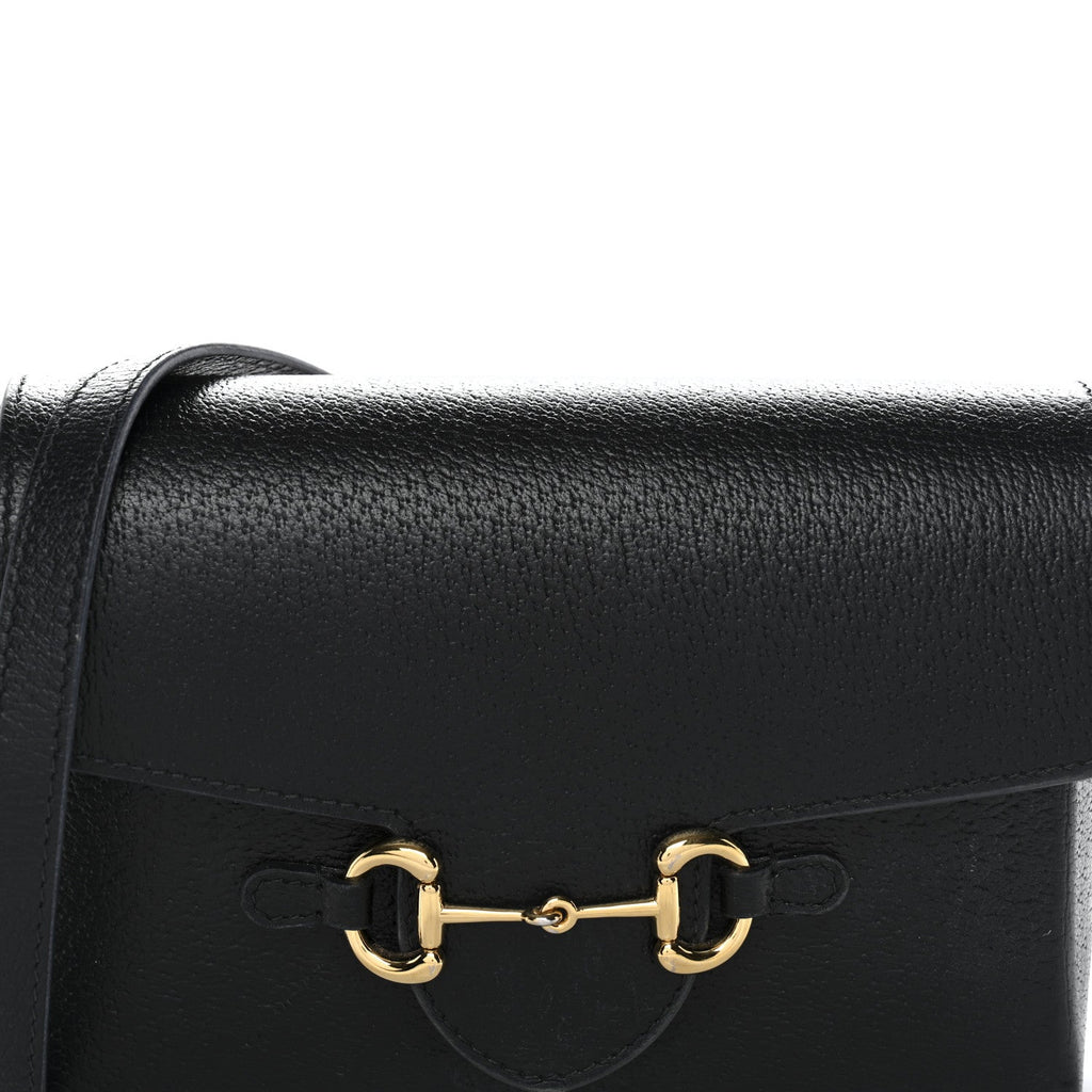 Gucci Calfskin Horsebit 1955 Shoulder Bag Black
