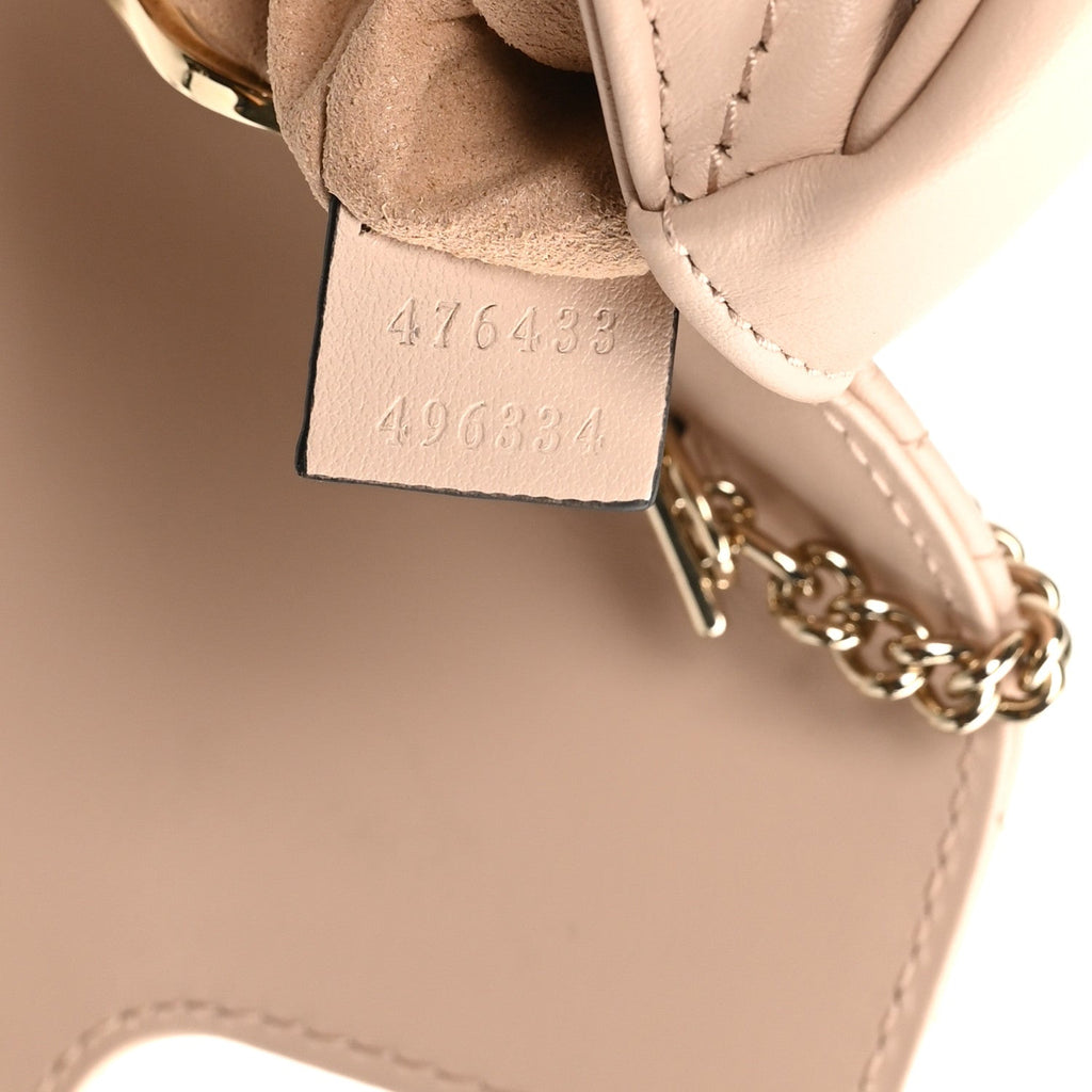 Gucci Calfskin Matelasse Super Mini GG Marmont Shoulder Bag Porcelain Rose