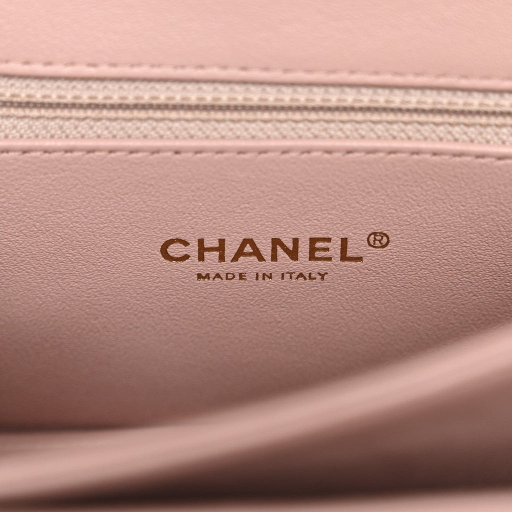 Chanel Sheepskin Quilted Beauty Lock Flap Pink