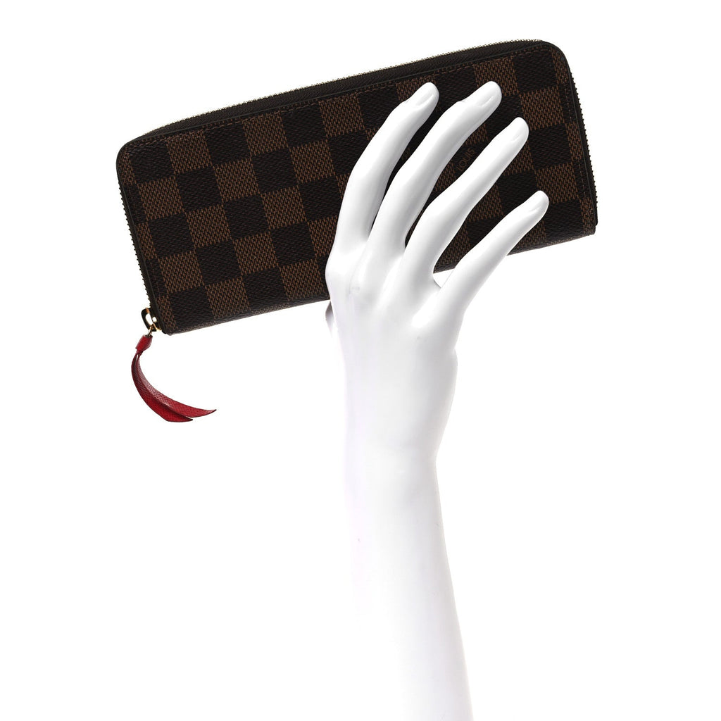 Louis Vuitton Damier Ebene Clemence Wallet Cherry