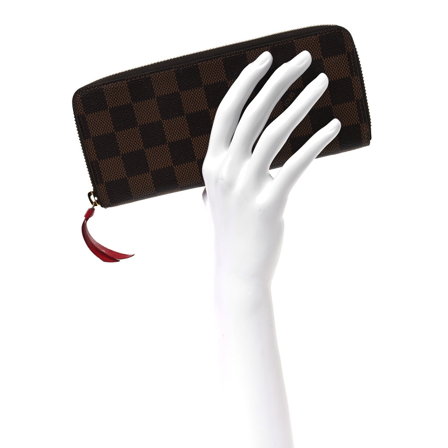 Louis Vuitton Damier Ebene Clemence Wallet Cherry