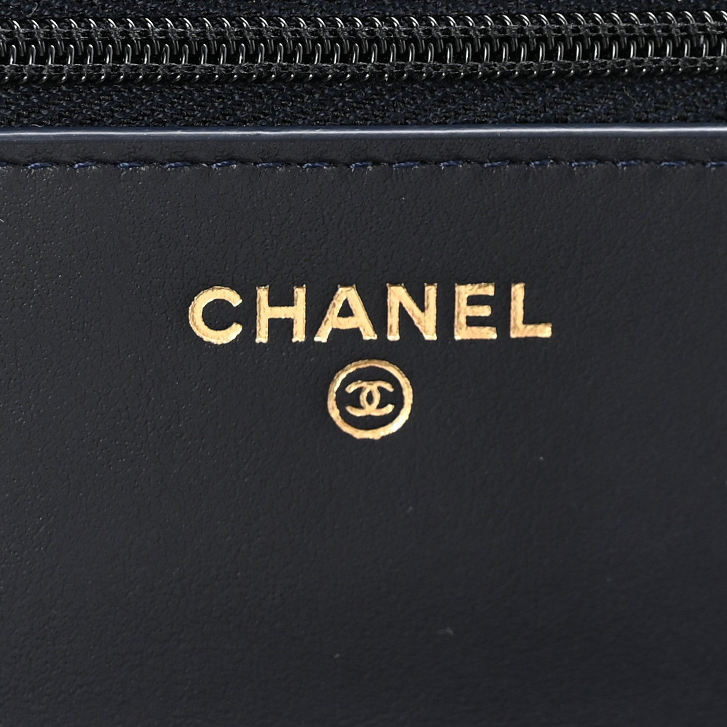 Chanel Denim Quilted CC Turnlock Wallet On Chain WOC Dark Blue Orange