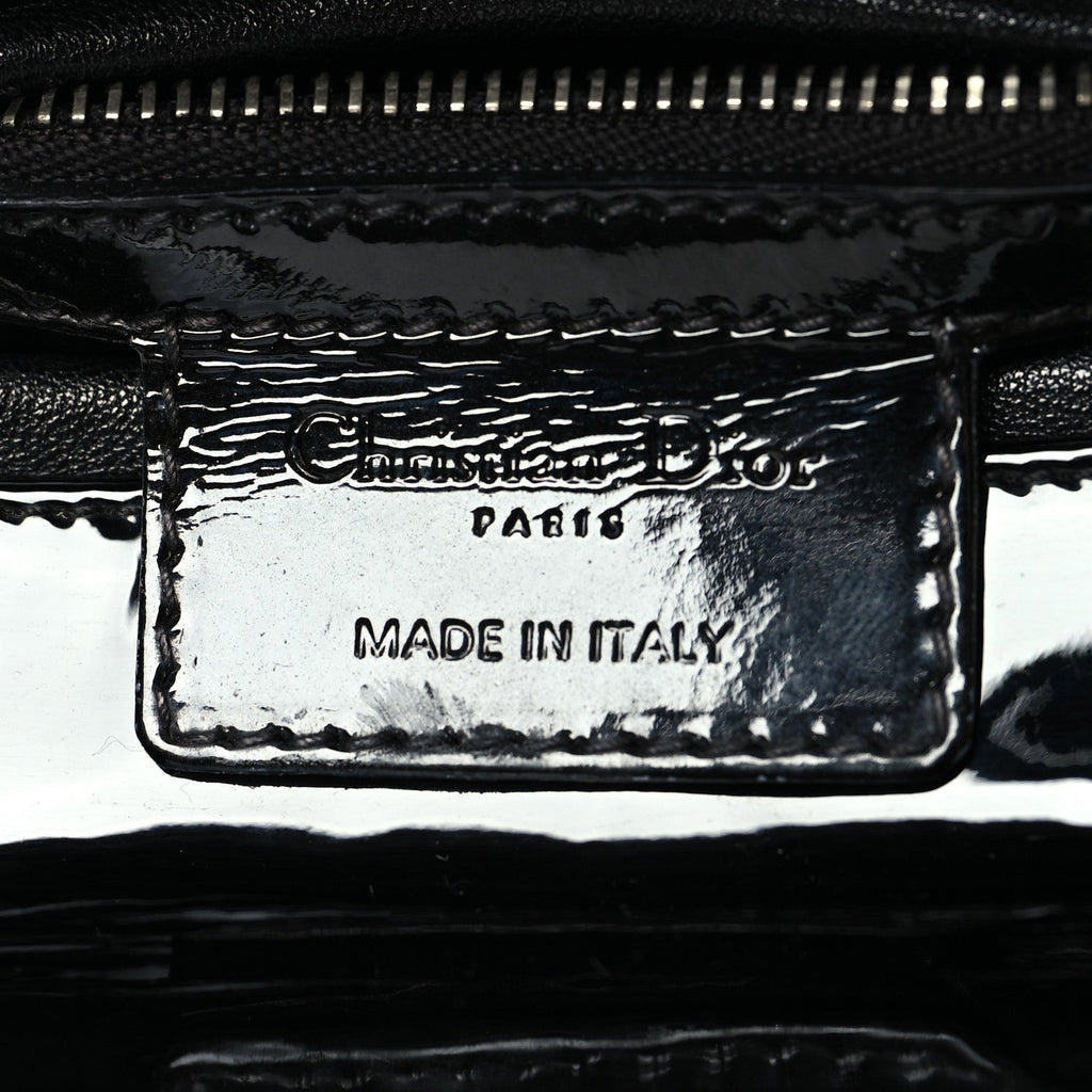 Christian Dior Patent Cannage Medium Lady Dior Black