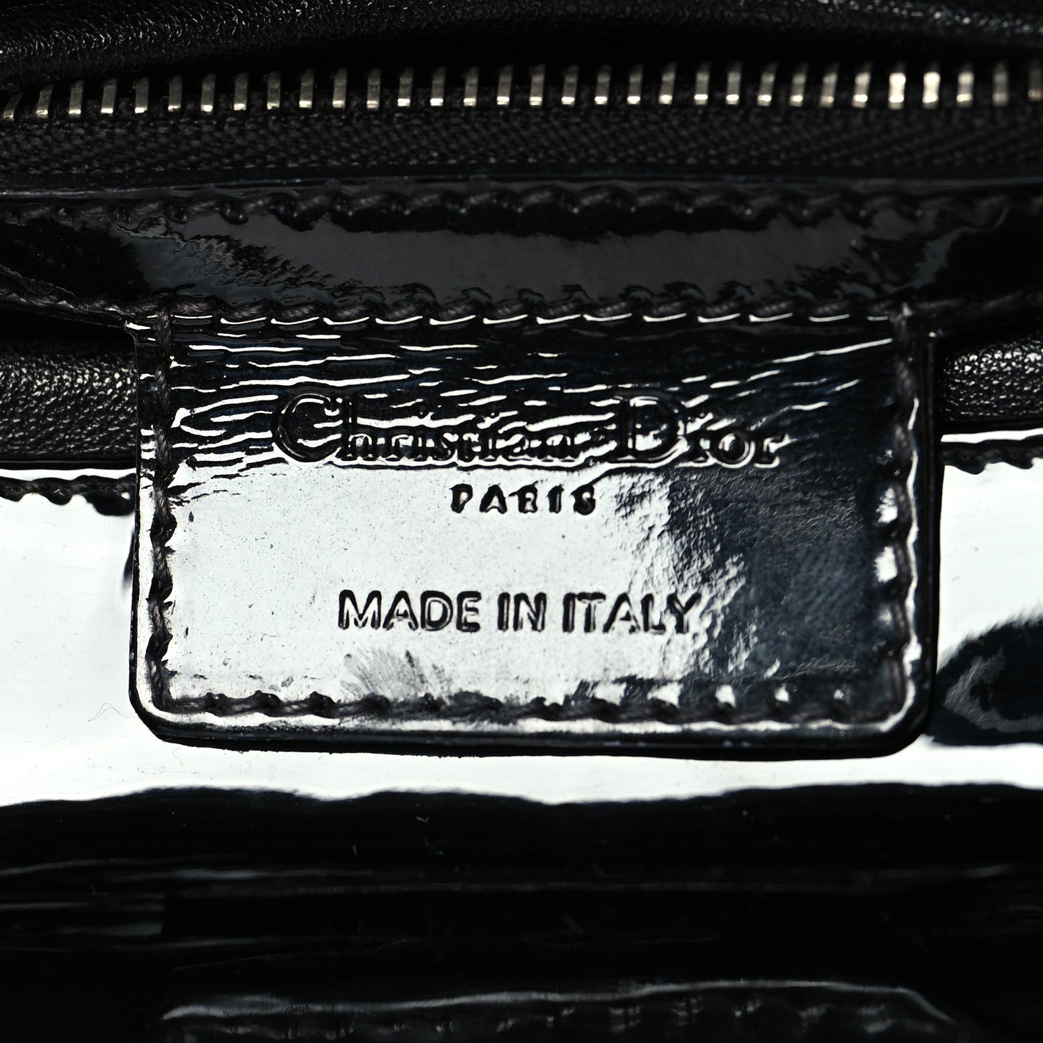 Christian Dior Patent Cannage Medium Lady Dior Black
