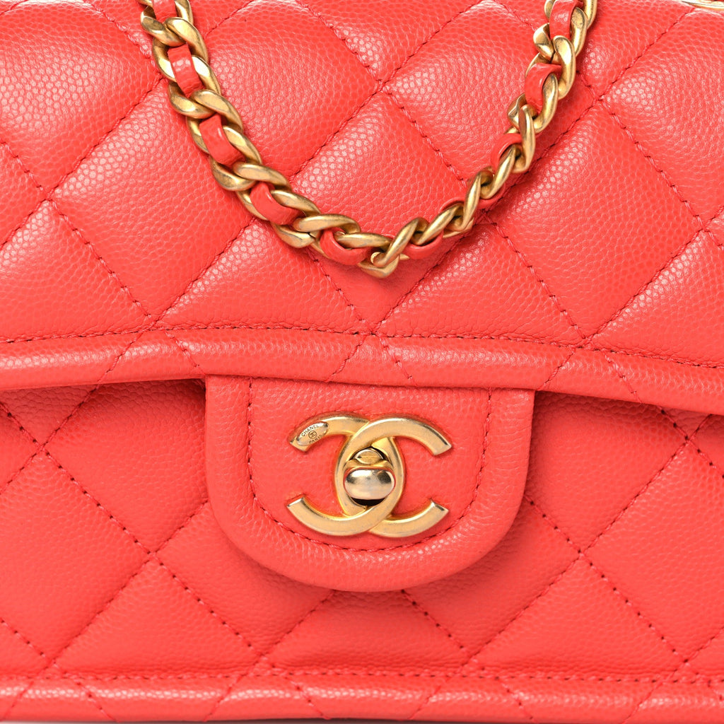 Chanel Caviar Quilted Mini Sweet Classic Flap Red