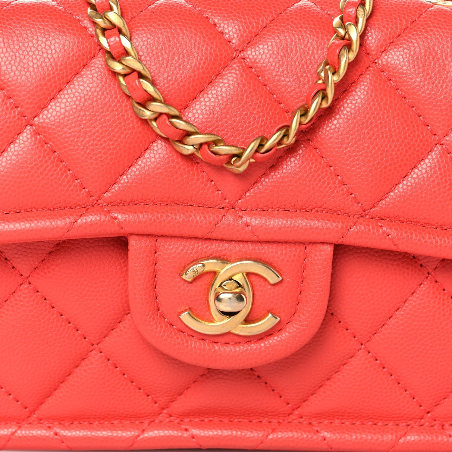 Chanel Caviar Quilted Mini Sweet Classic Flap Red