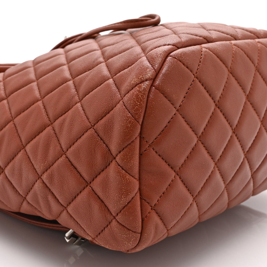 Chanel Lambskin Quilted Small Urban Spirit Backpack Brown
