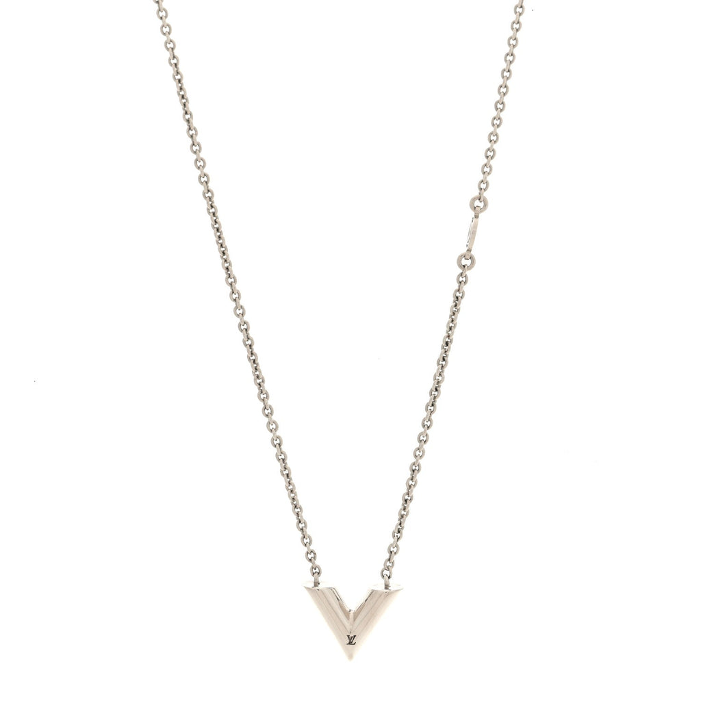 Louis Vuitton Metal Essential V Supple Necklace Silver