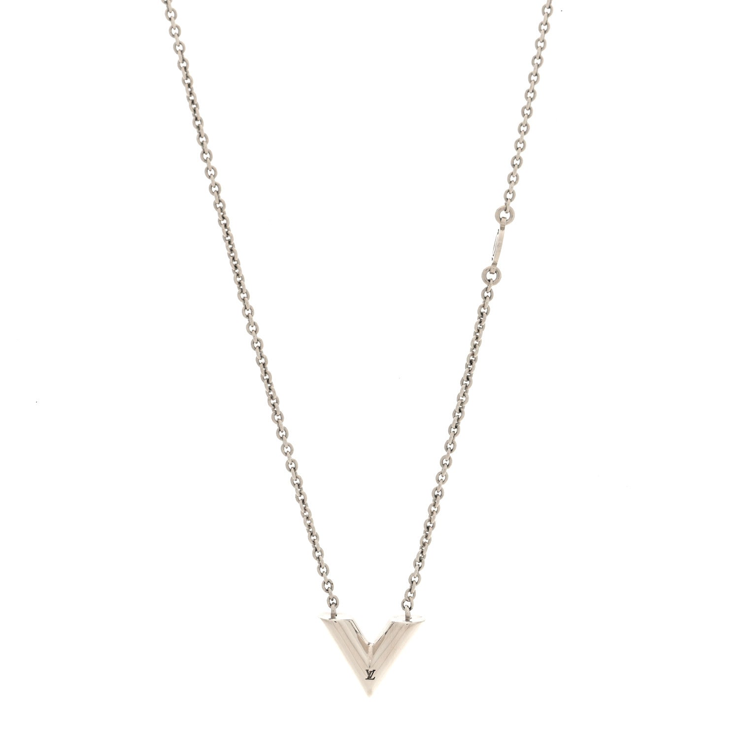Louis Vuitton Metal Essential V Supple Necklace Silver
