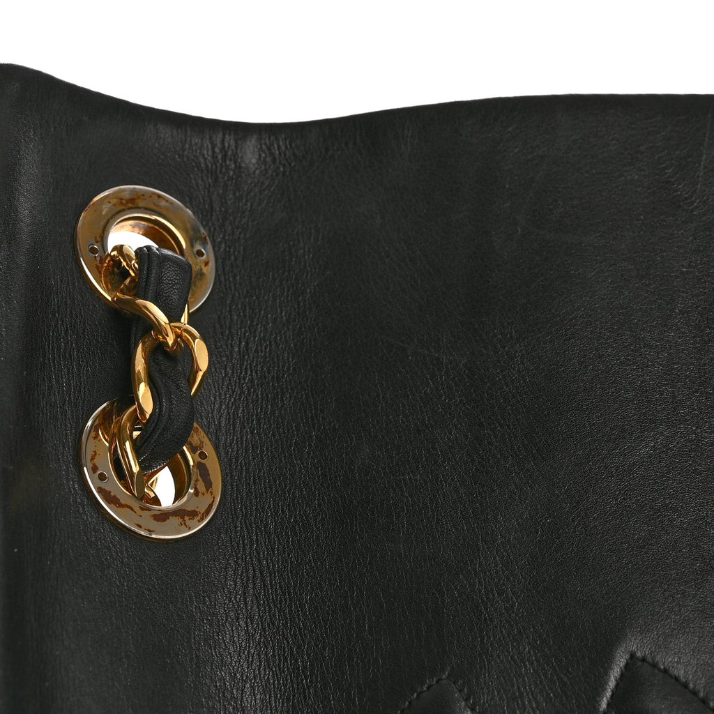 Chanel Lambskin Quilted XL Jumbo Single Flap Black
