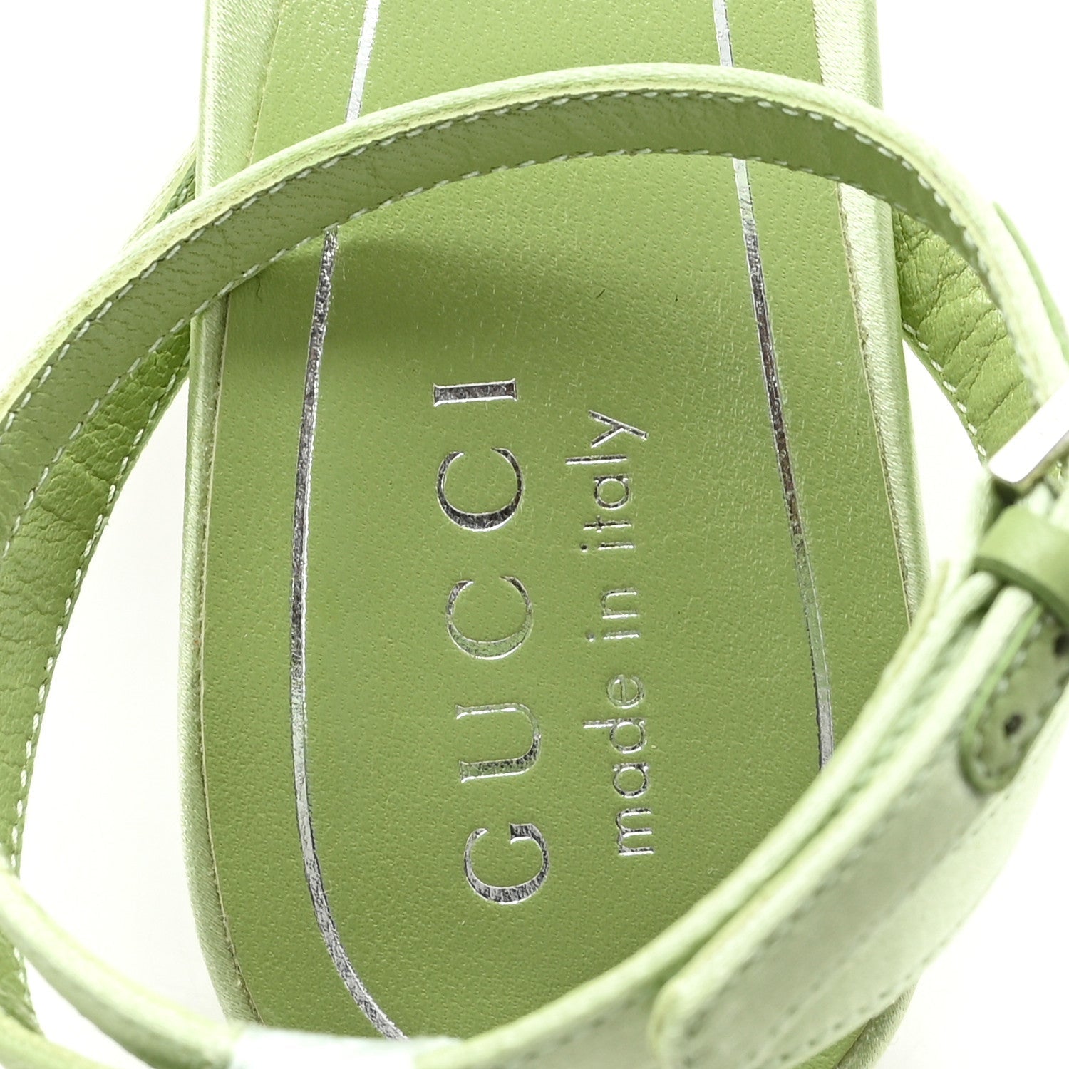 Gucci Satin Crystal Horsebit Sandal Pumps 36.5
