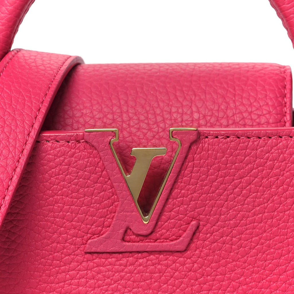 Louis Vuitton Rattan Taurillon Capucines Mini Magenta