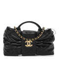 Chanel Lambskin Quilted Mini Bow Bag Black