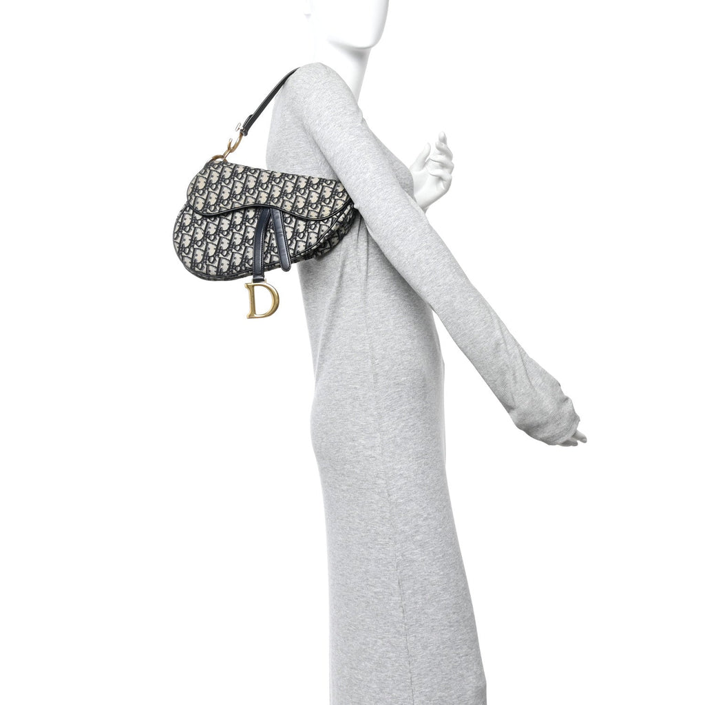 Christian Dior Oblique Saddle Bag Blue