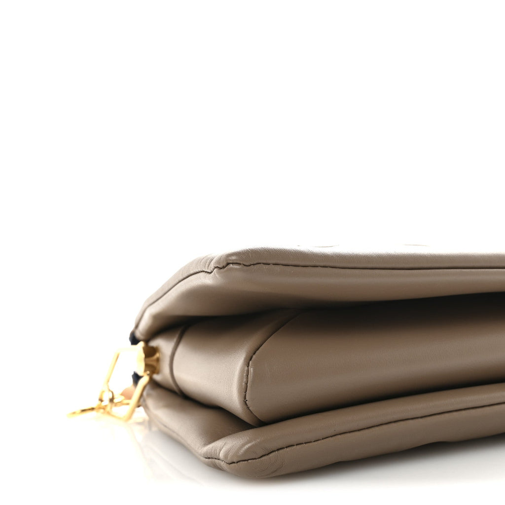 Louis Vuitton Lambskin Embossed Monogram Coussin PM Taupe
