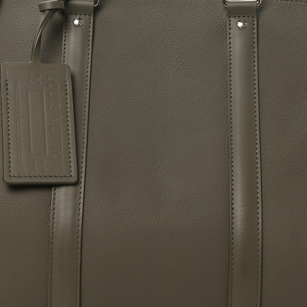 Louis Vuitton Grained Calfskin Aerogram Keepall Bandouliere 50 Khaki