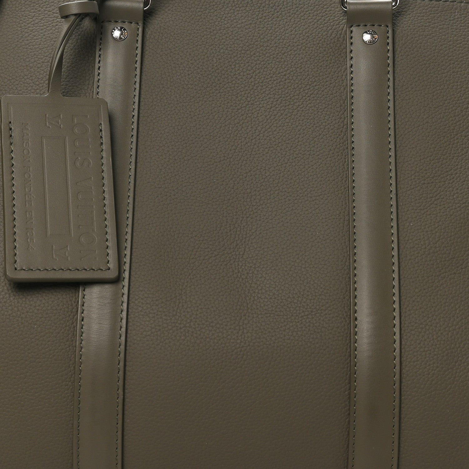 Louis Vuitton Grained Calfskin Aerogram Keepall Bandouliere 50 Khaki