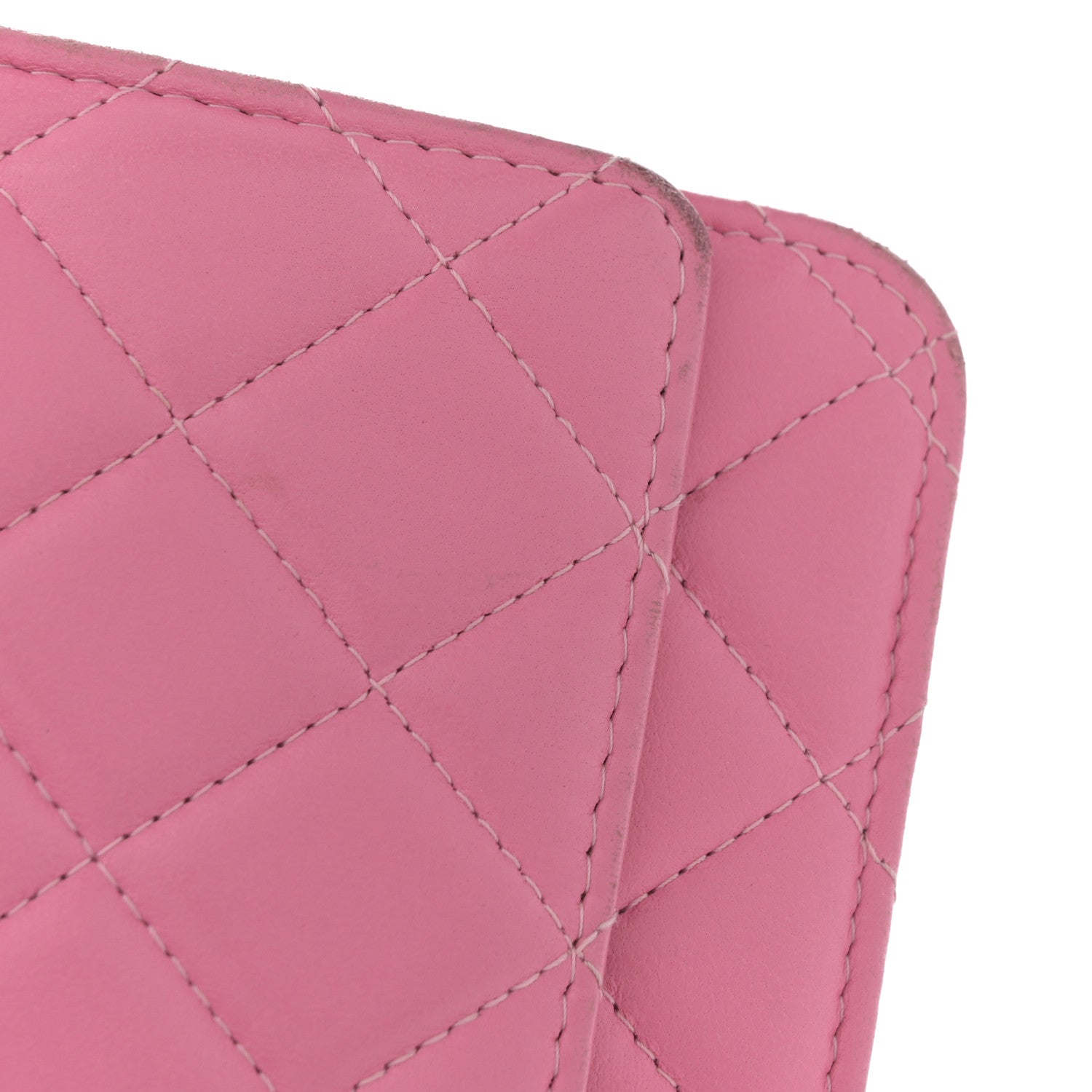 Chanel Lambskin Quilted CC Pearl Crush Wallet on Chain WOC Pink