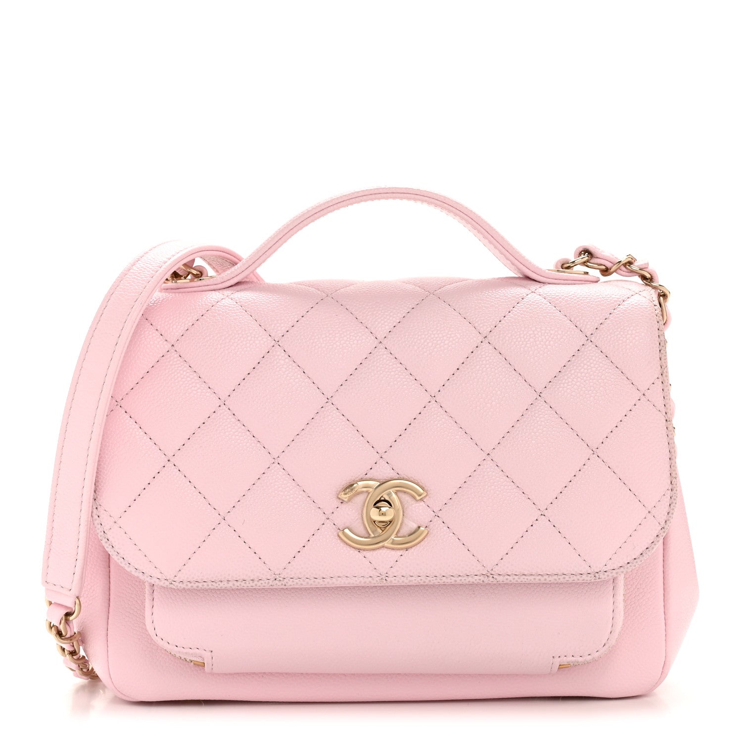 Chanel Caviar Quilted Medium Business Affinity Flap Light Pink