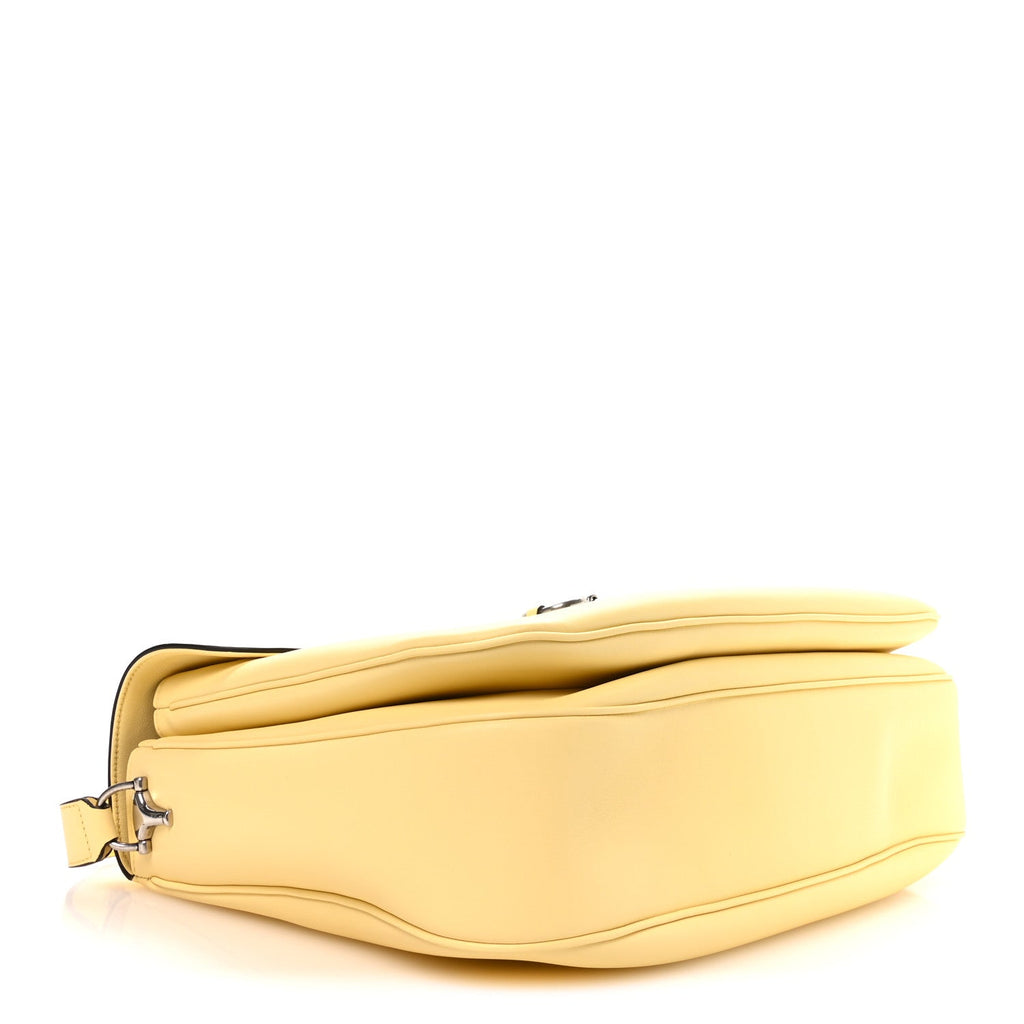 Gucci Calfskin Large Aura Horsebit 1955 Shoulder Bag Butter