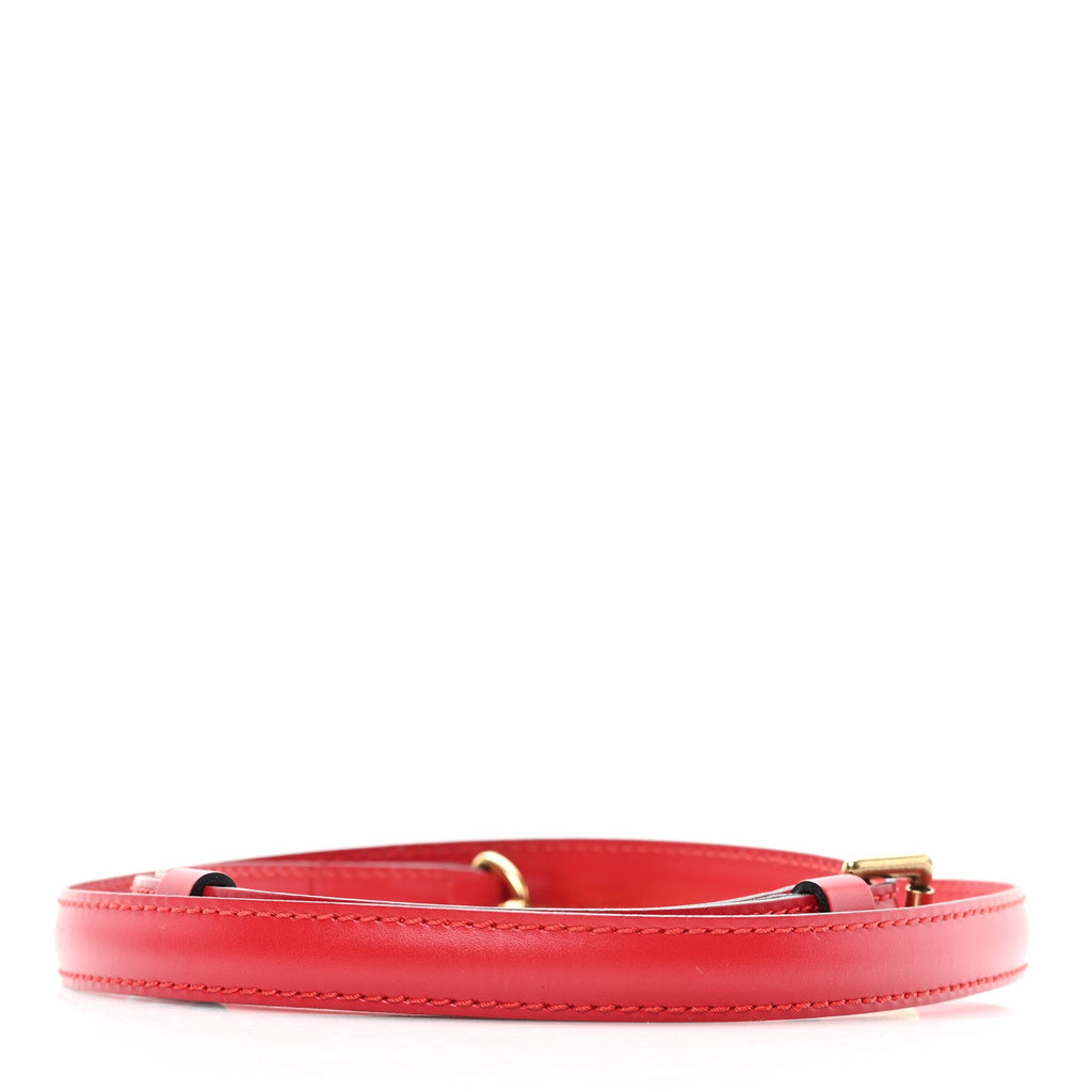 Louis Vuitton Calfskin 16mm Adjustable Shoulder Strap Red