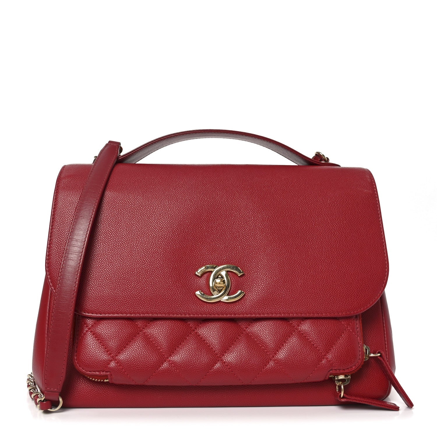 Chanel Caviar Quilted Large Business Affinity Flap Red