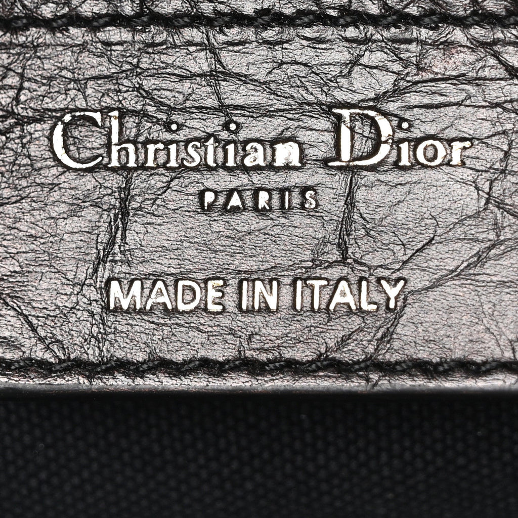 Christian Dior Crinkled Calfskin Large Grand Tour Multipocket Bag Black
