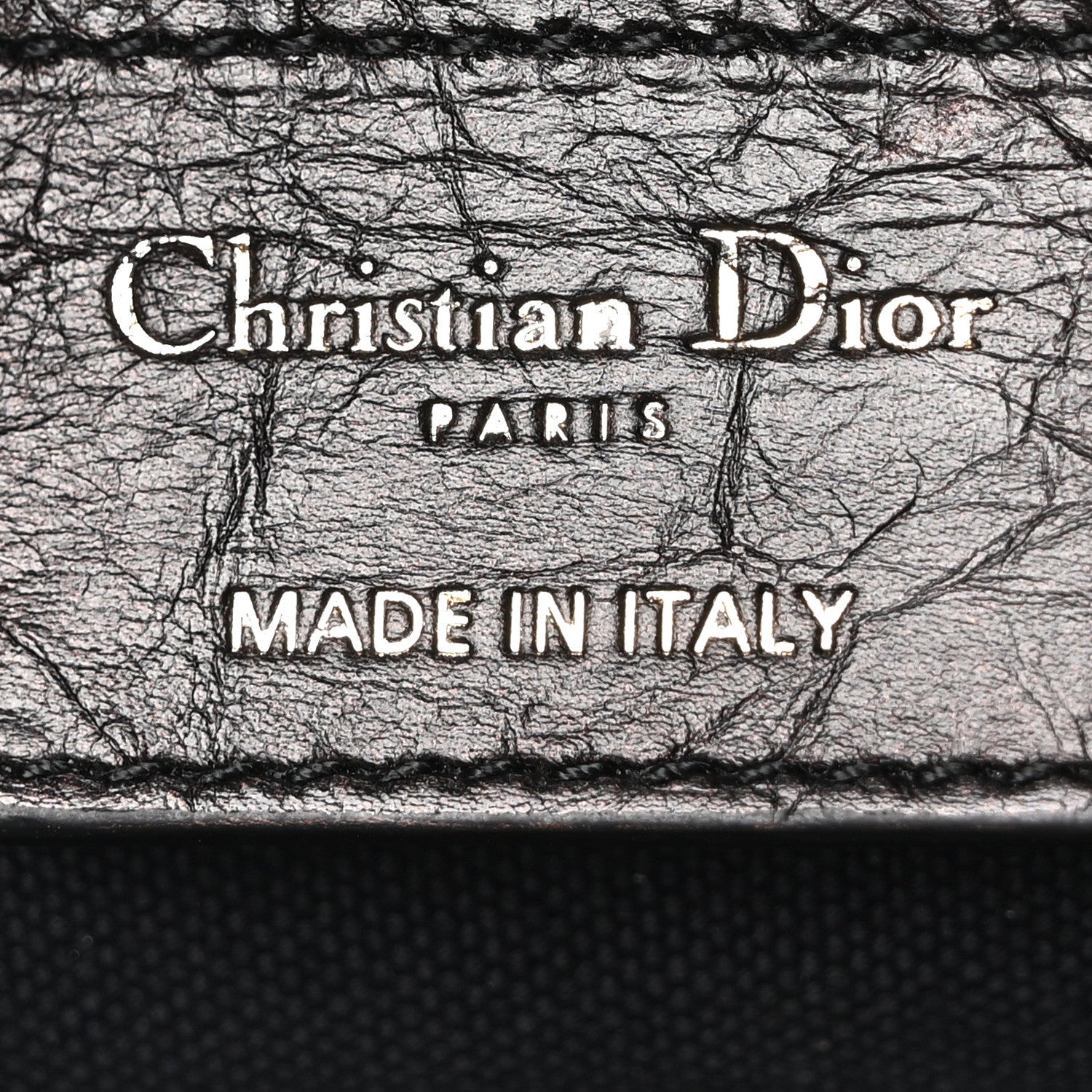 Christian Dior Crinkled Calfskin Large Grand Tour Multipocket Bag Black