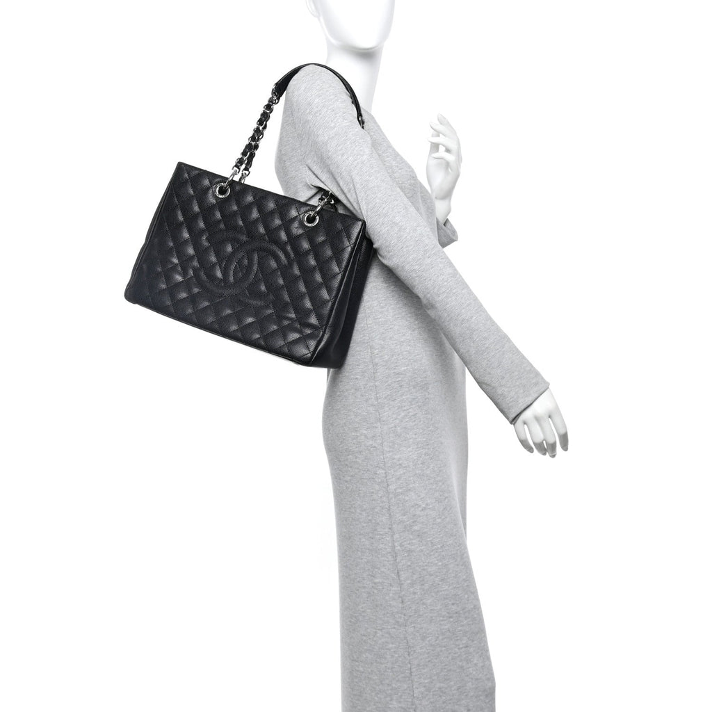 Chanel Caviar Quilted Grand Shopping Tote GST Black