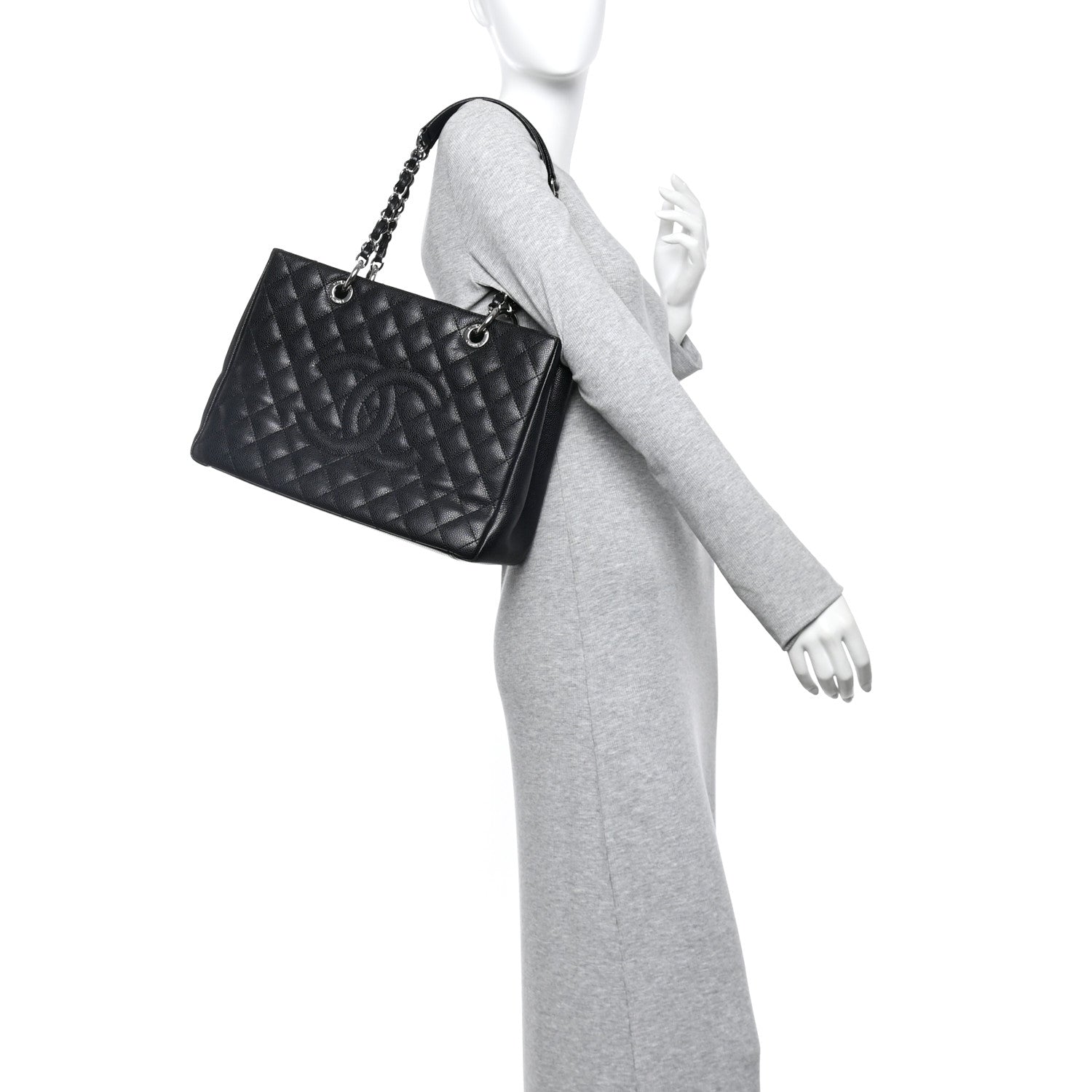 Chanel Caviar Quilted Grand Shopping Tote GST Black