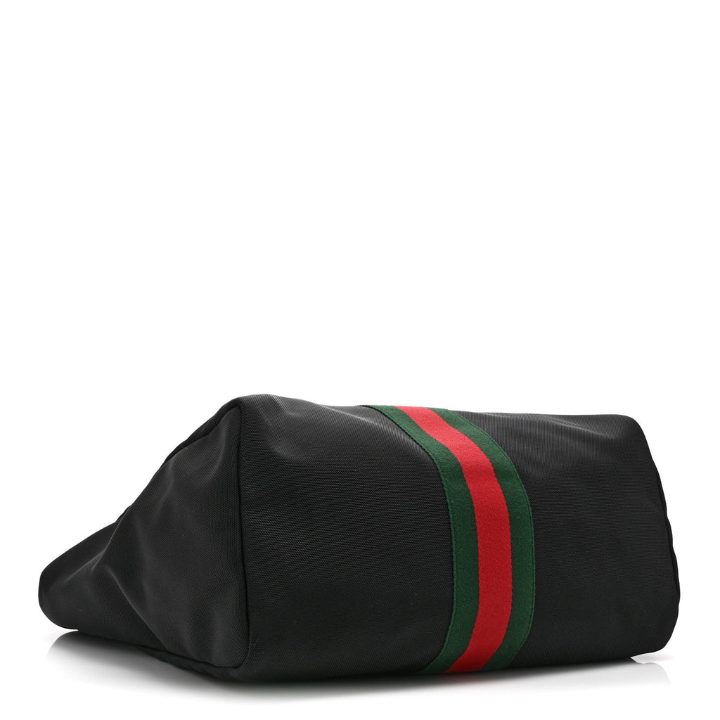 Gucci Techno Canvas Web Single Buckle Tote Black