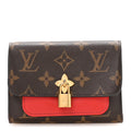Louis Vuitton Monogram Flower Lock Compact Wallet Coquelicot