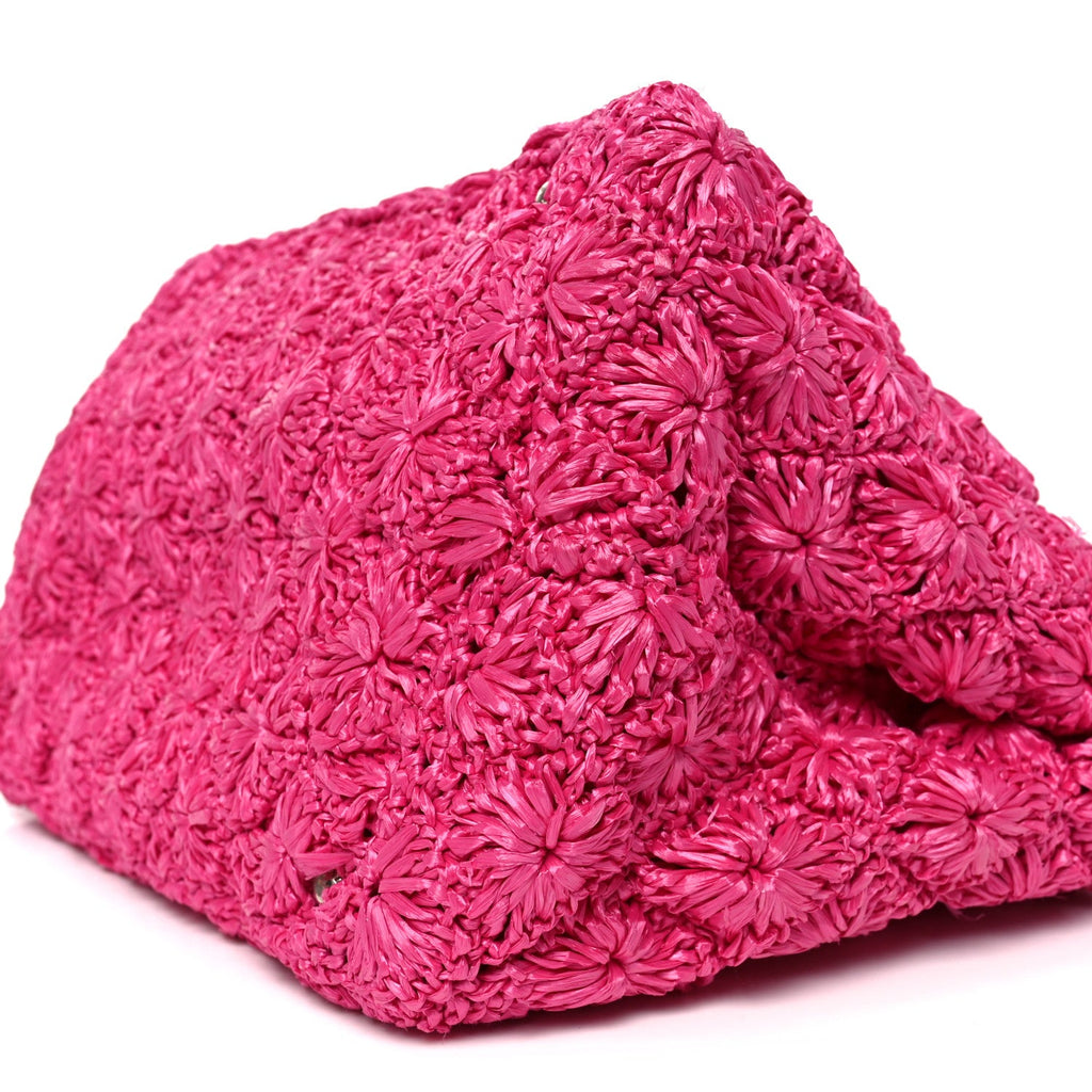 Prada Raffia Crochet Tote Fuchsia