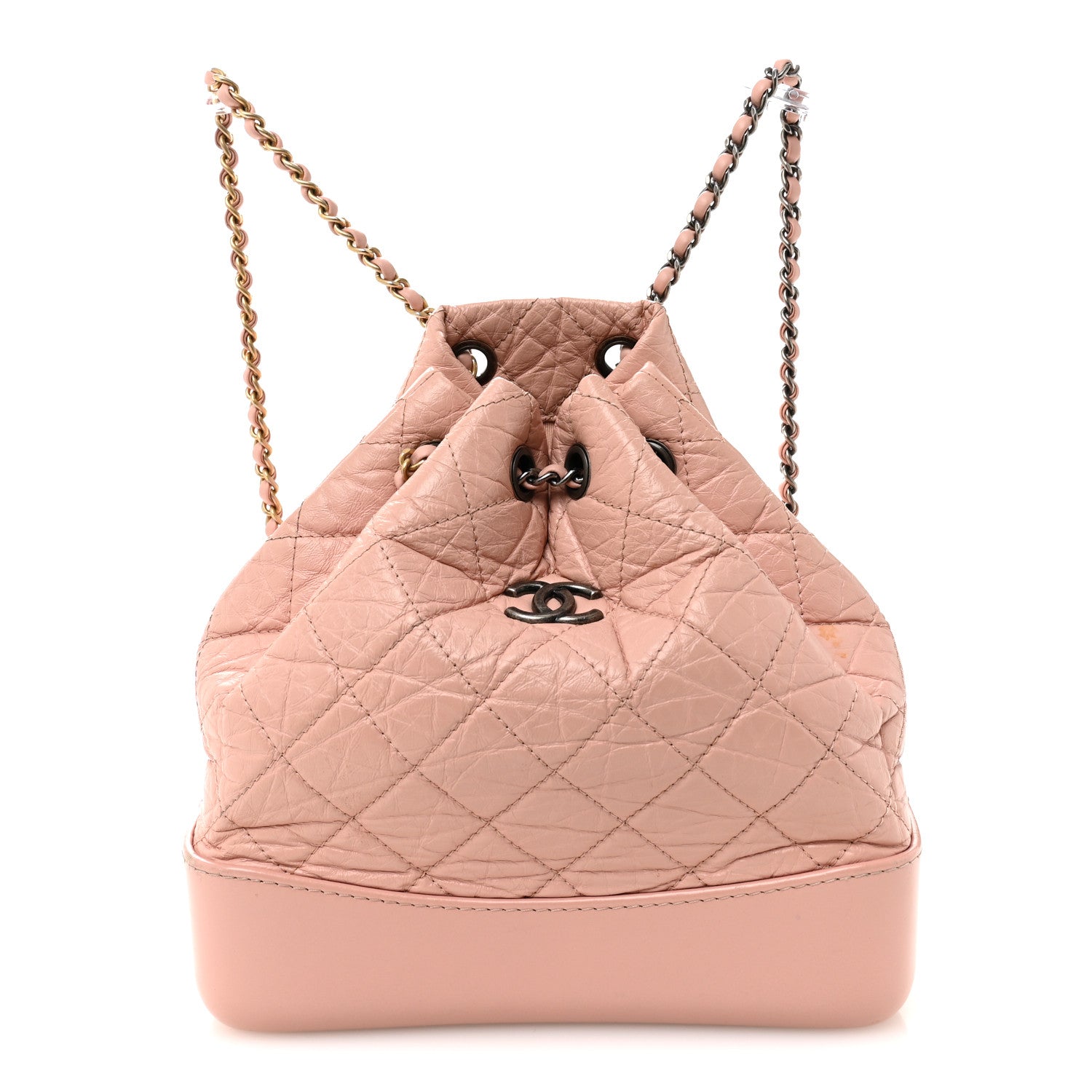 Chanel Aged Calfskin Quilted Small Gabrielle Backpack Pink
