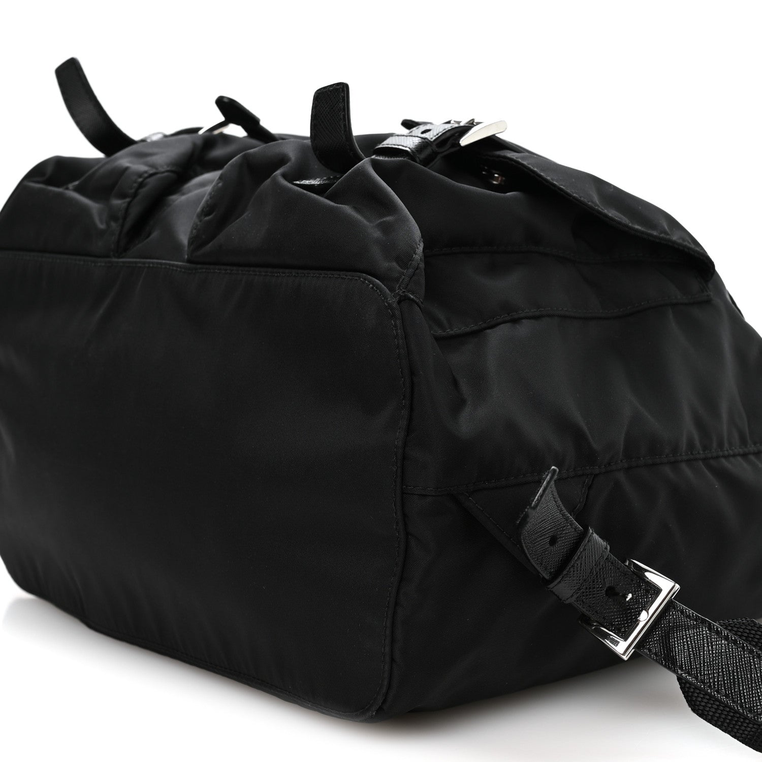 Prada Re-Nylon Vela Saffiano Medium Backpack Black