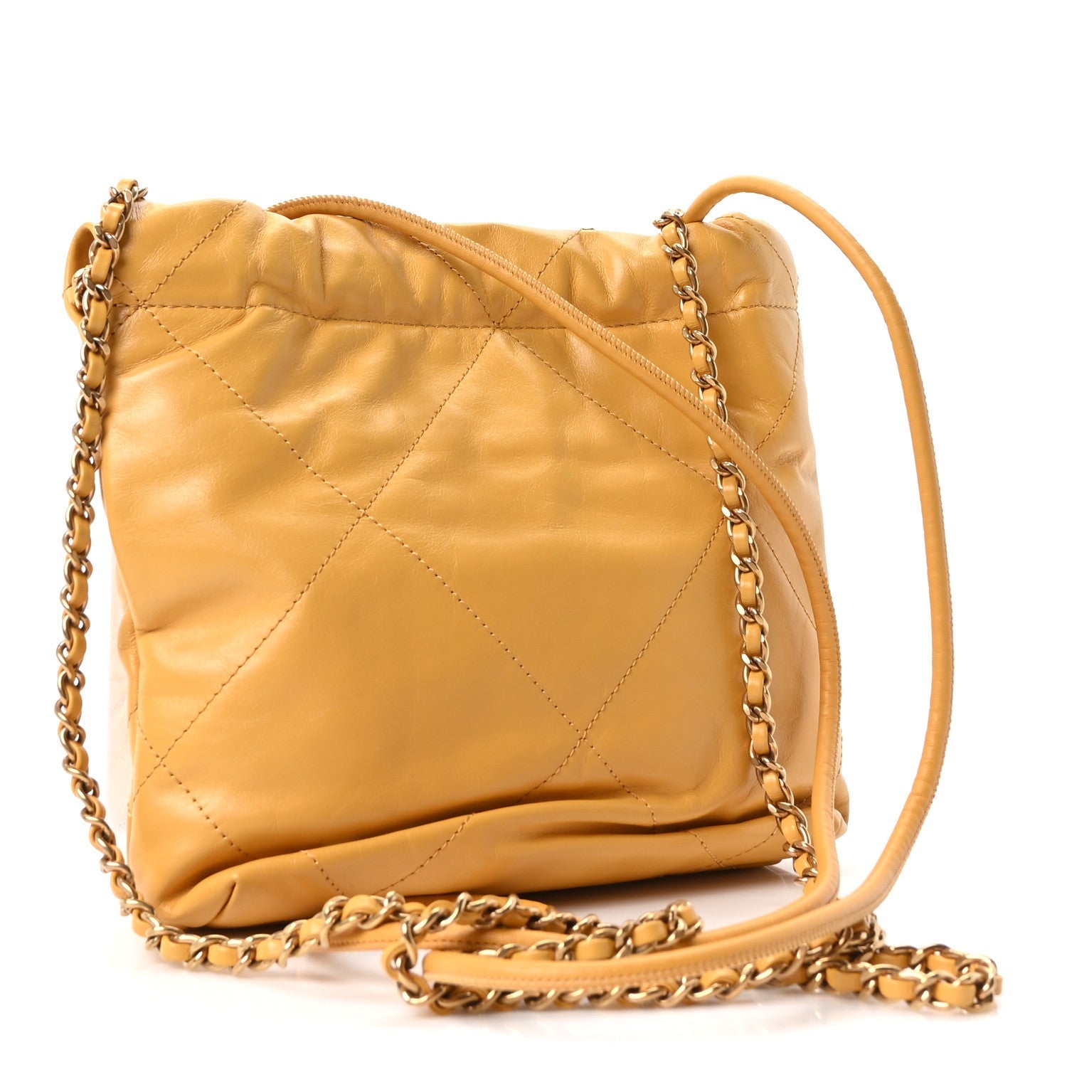 Chanel Shiny Calfskin Quilted Mini Chanel 22 Yellow