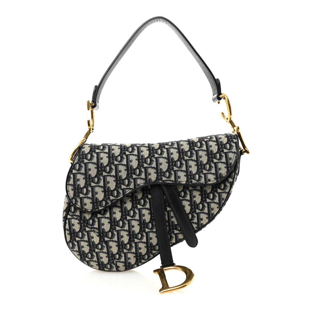 Christian Dior Oblique Saddle Bag Blue