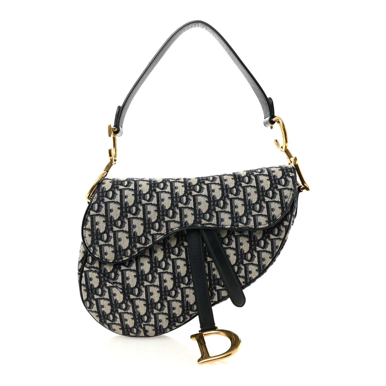 Christian Dior Oblique Saddle Bag Blue