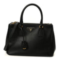 Prada Saffiano Small Galleria Double Zip Tote Black