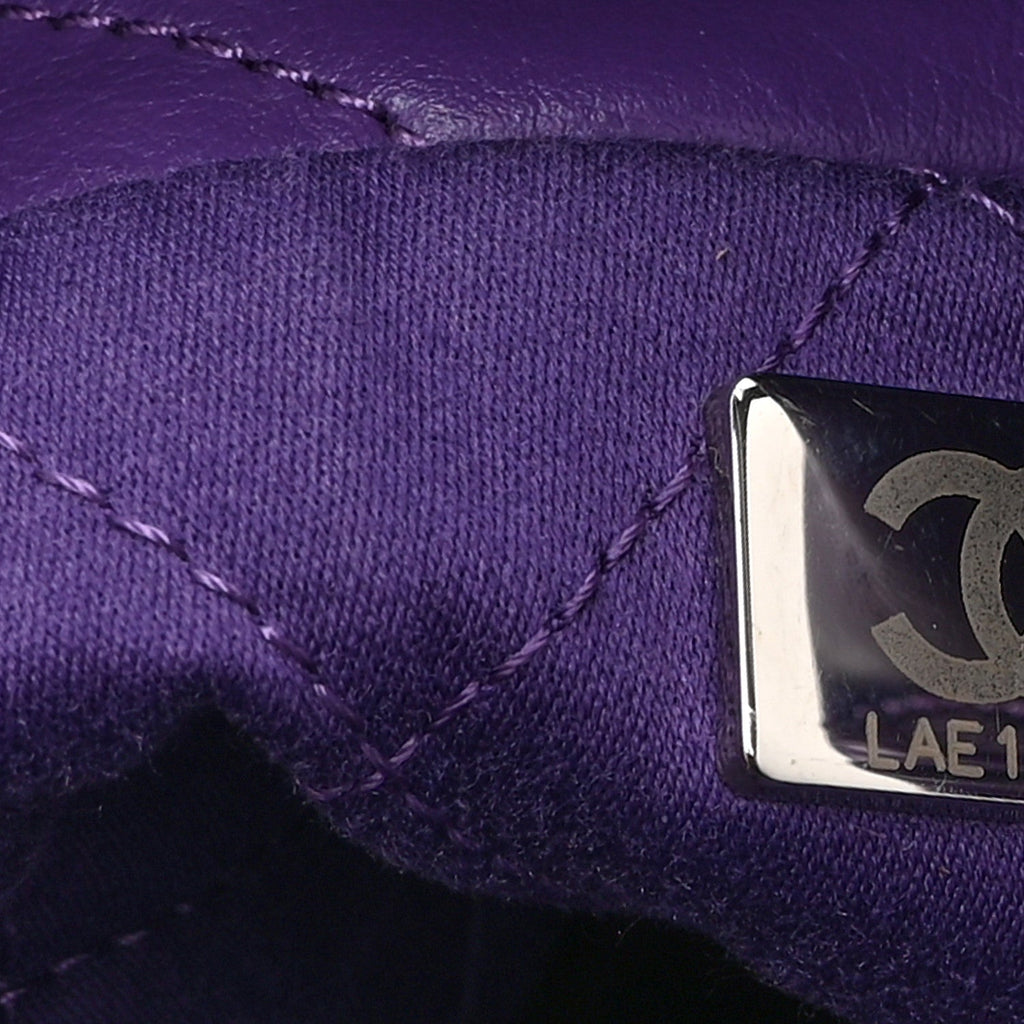 Chanel Shiny Calfskin Quilted Rainbow Mini Chanel 22 Purple