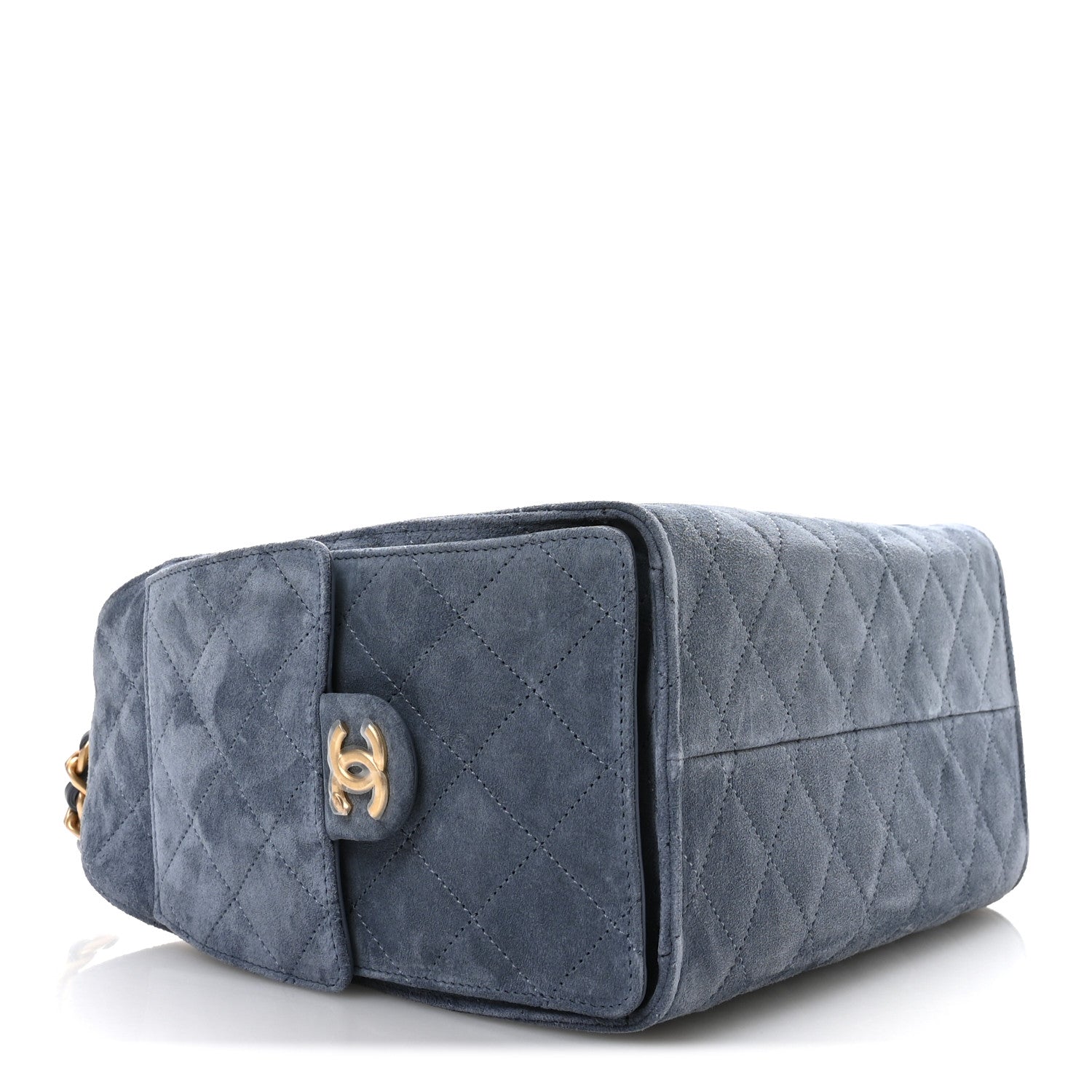 Chanel Suede Quilted Small Chanel 25 Handbag Blue