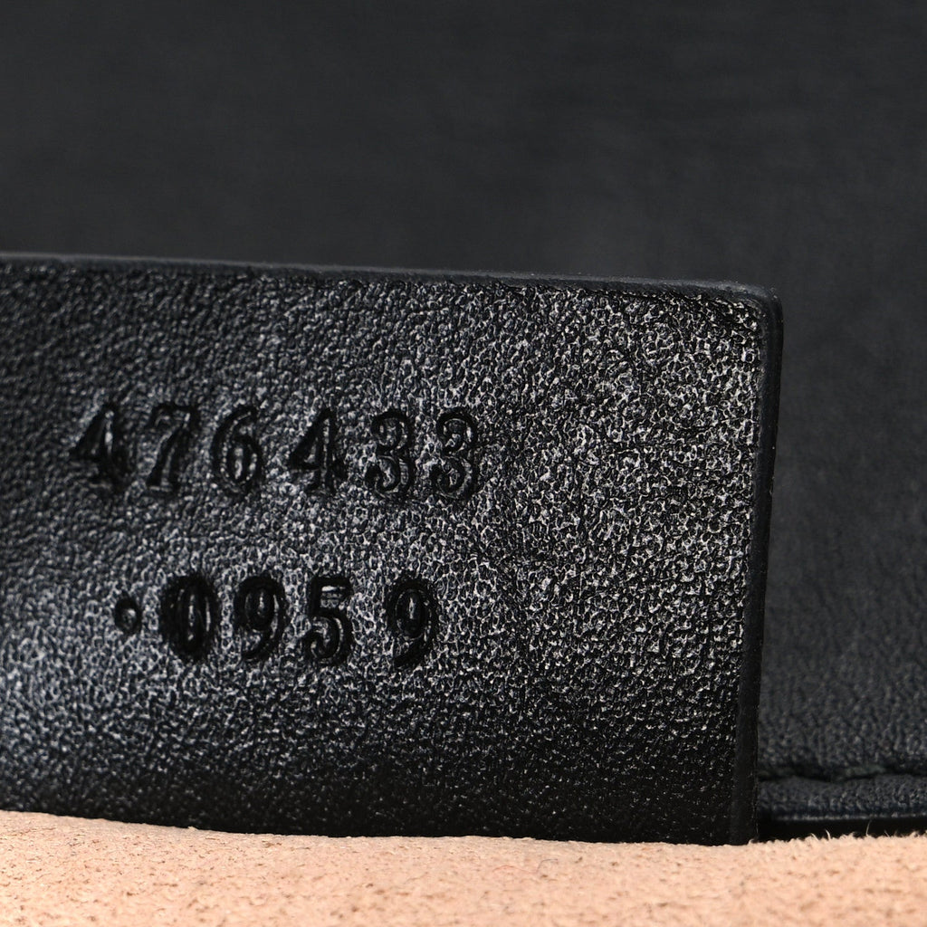 Gucci Calfskin Matelasse Super Mini GG Marmont Shoulder Bag Black