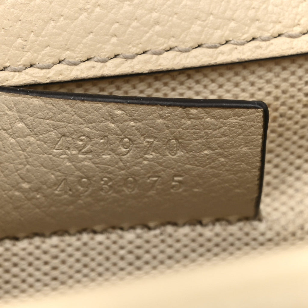 Gucci Textured Calfskin Crystal Mini Dionysus Shoulder Bag Mystic White